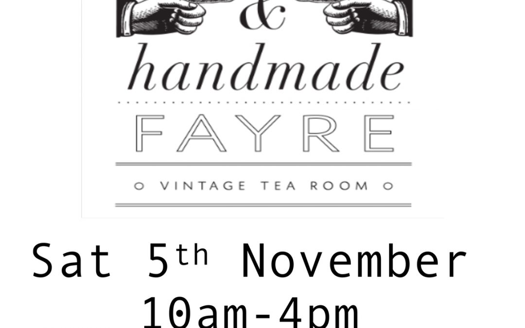 Join us on Saturday at the Vintage & Handmade Fayre in Leigh
